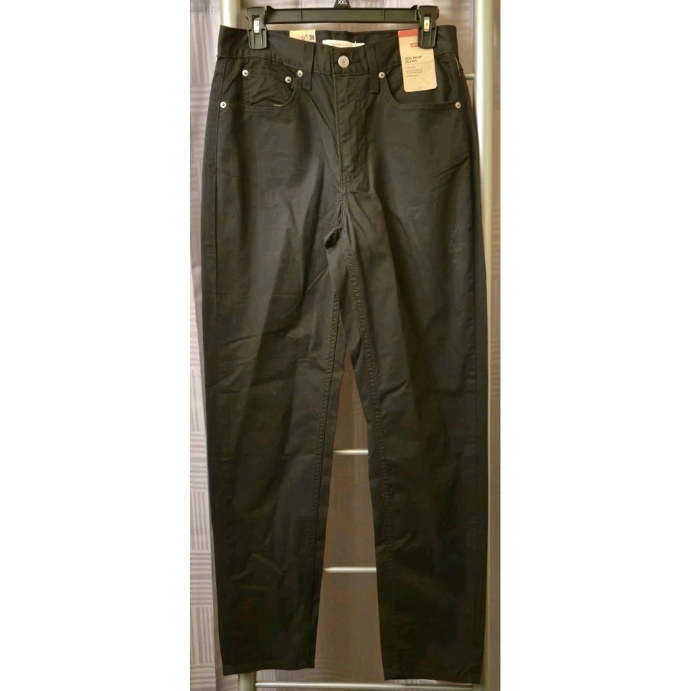 Levi's 80s Black Mom Jeans High Rise Relaxed Fit Tapered Leg Dark Wash NWT‎